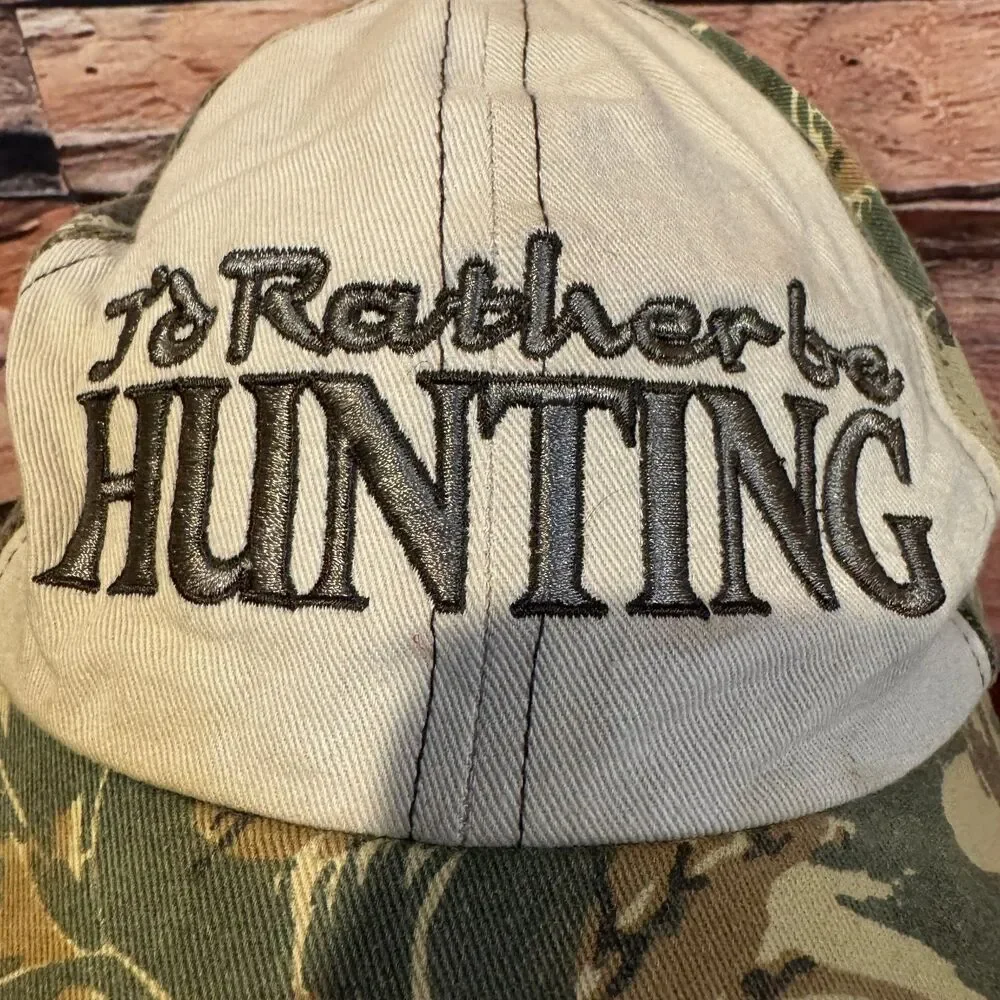 Guns & Arrows Hunting Hat Men's Adjustable Camo Khaki Baseball Cap Rifle